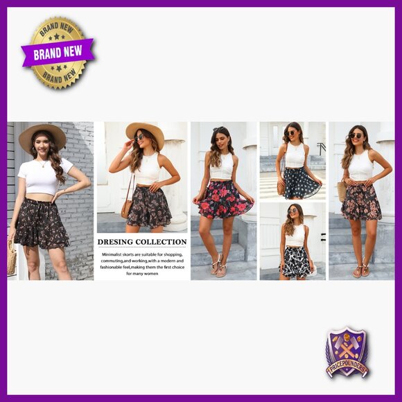 Flowy Athletic Shorts High Rise Polyester Drawstring Skorts XS - Picture 6 of 6